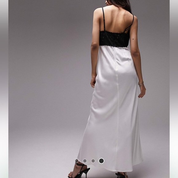 Broderie Bodice Black and White Midi Dress - Picture 3 of 3